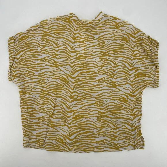 Anthropologie MAEVE Size XL Amira Utility Shirt Yellow Zebra Print - Picture 12 of 12
